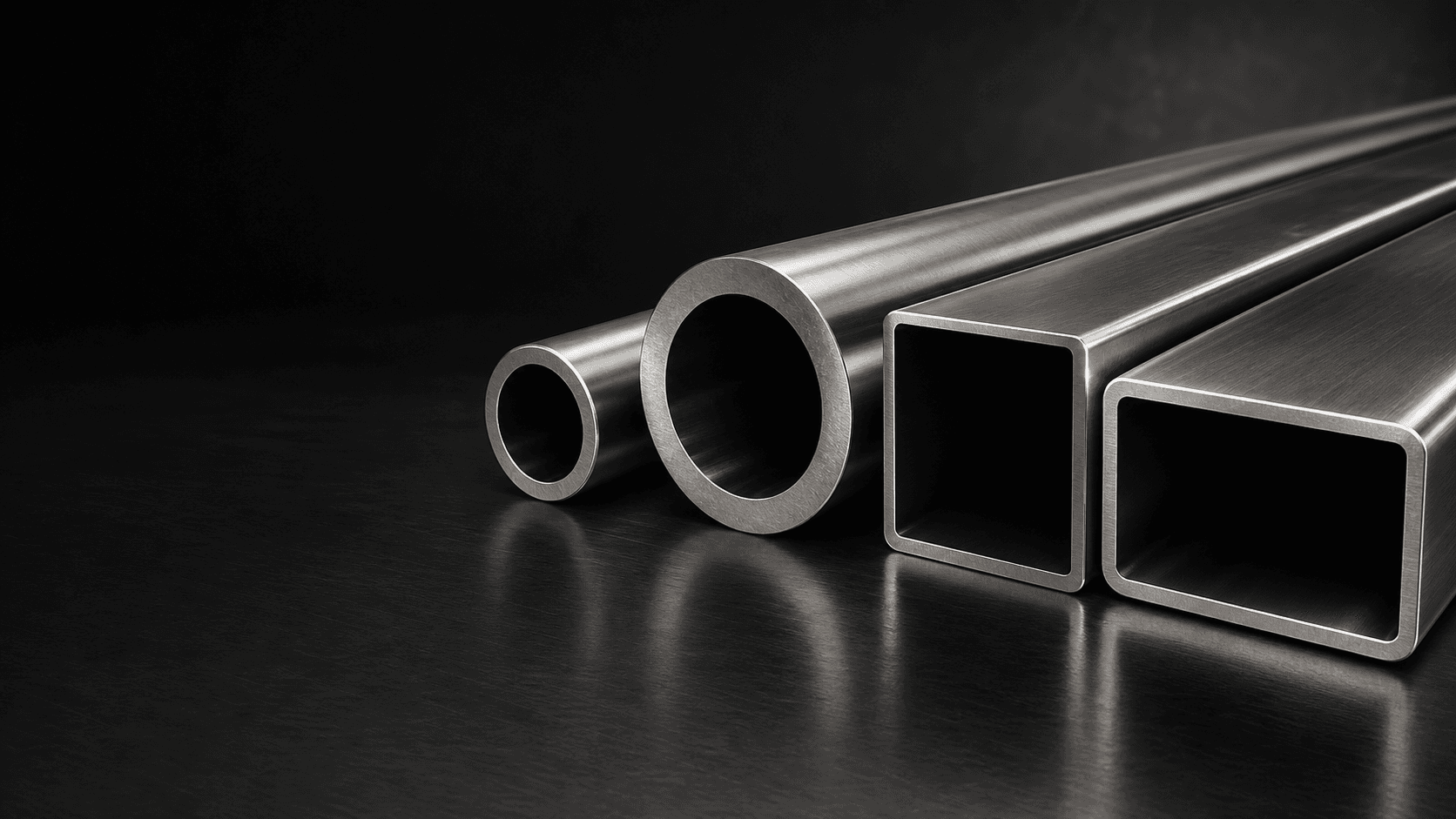 Round, pipe, square and rectangular stainless-steel profiles