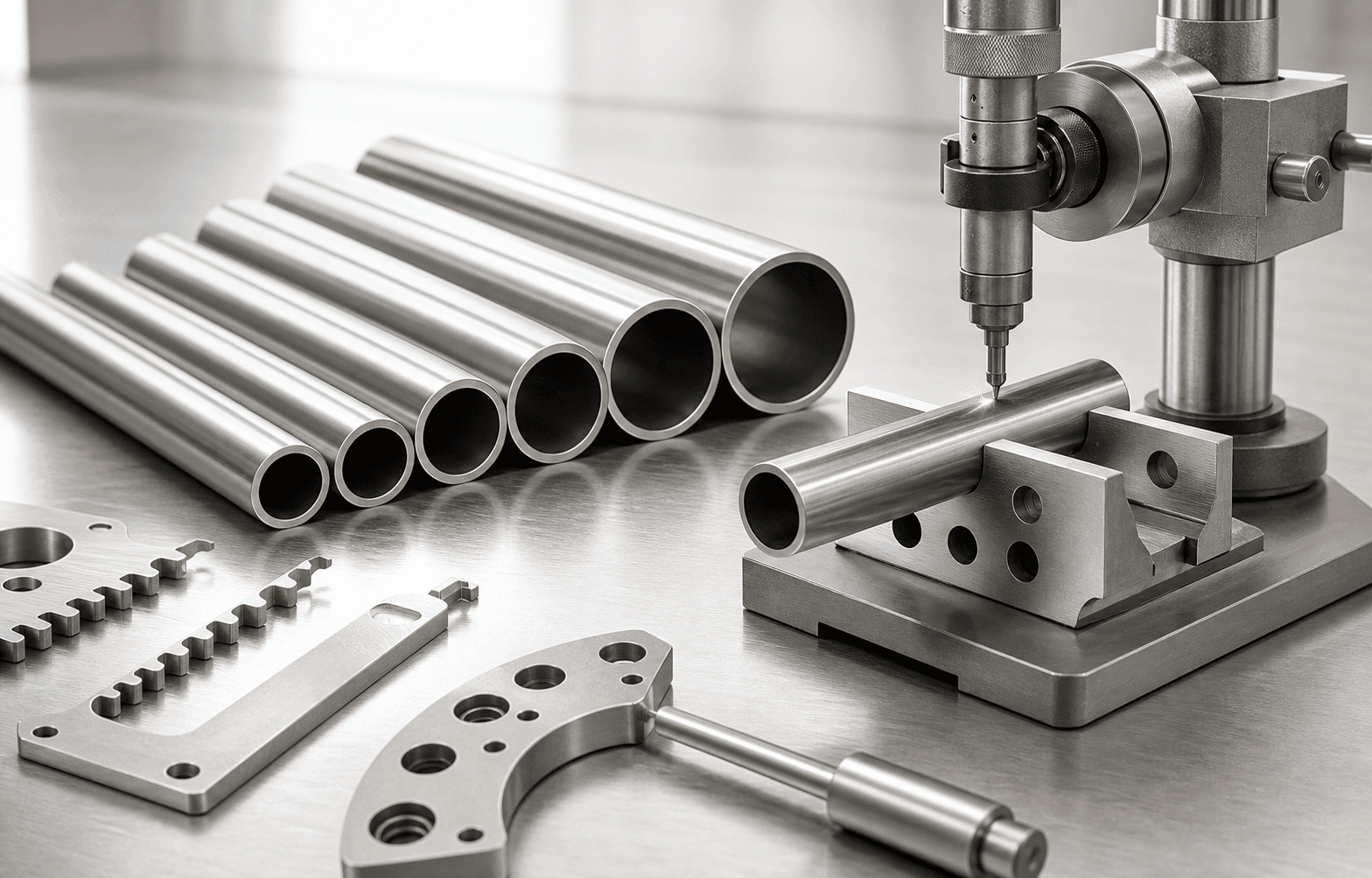 Conceptual precision inspection setup for stainless-steel tubes